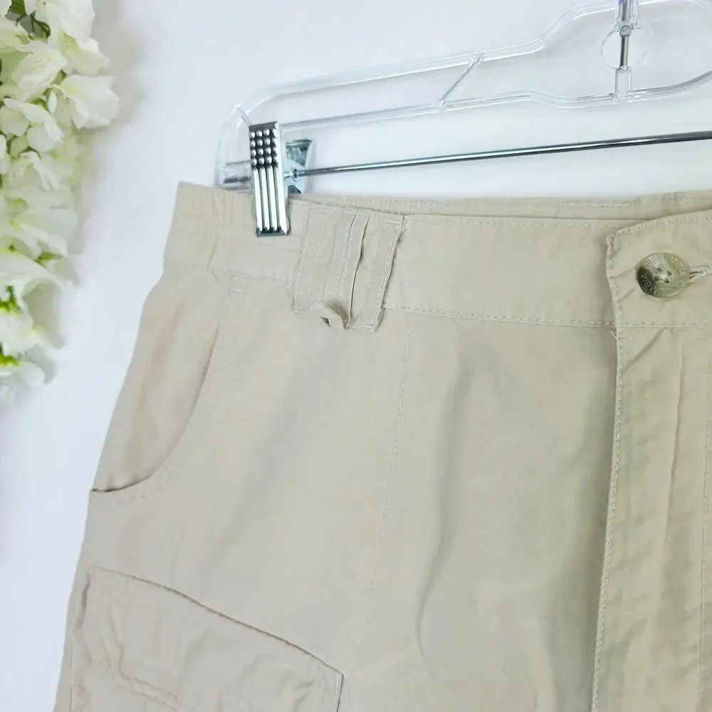 Columbia Cargo Shorts Women’s Size 10 Beige Khaki Hiking Utility Gorpcore